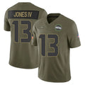 S.Seahawks #13 Ernest Jones IV Player Olive 2025 Salute To Service Limited Home Game STECN Stitched Jerseys
