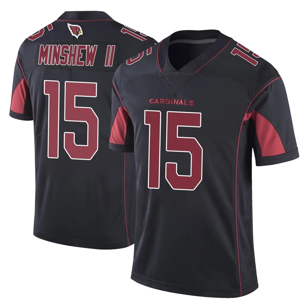 A.Cardinals #15 Gardner Minshew II Player Black Limited Color Rush Vapor Untouchable Home Game STECN Stitched Jerseys