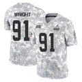 C.Browns #91 Alex Wright Player Arctic Camo Salute to Service Limited Home Game STECN Stitched Jerseys