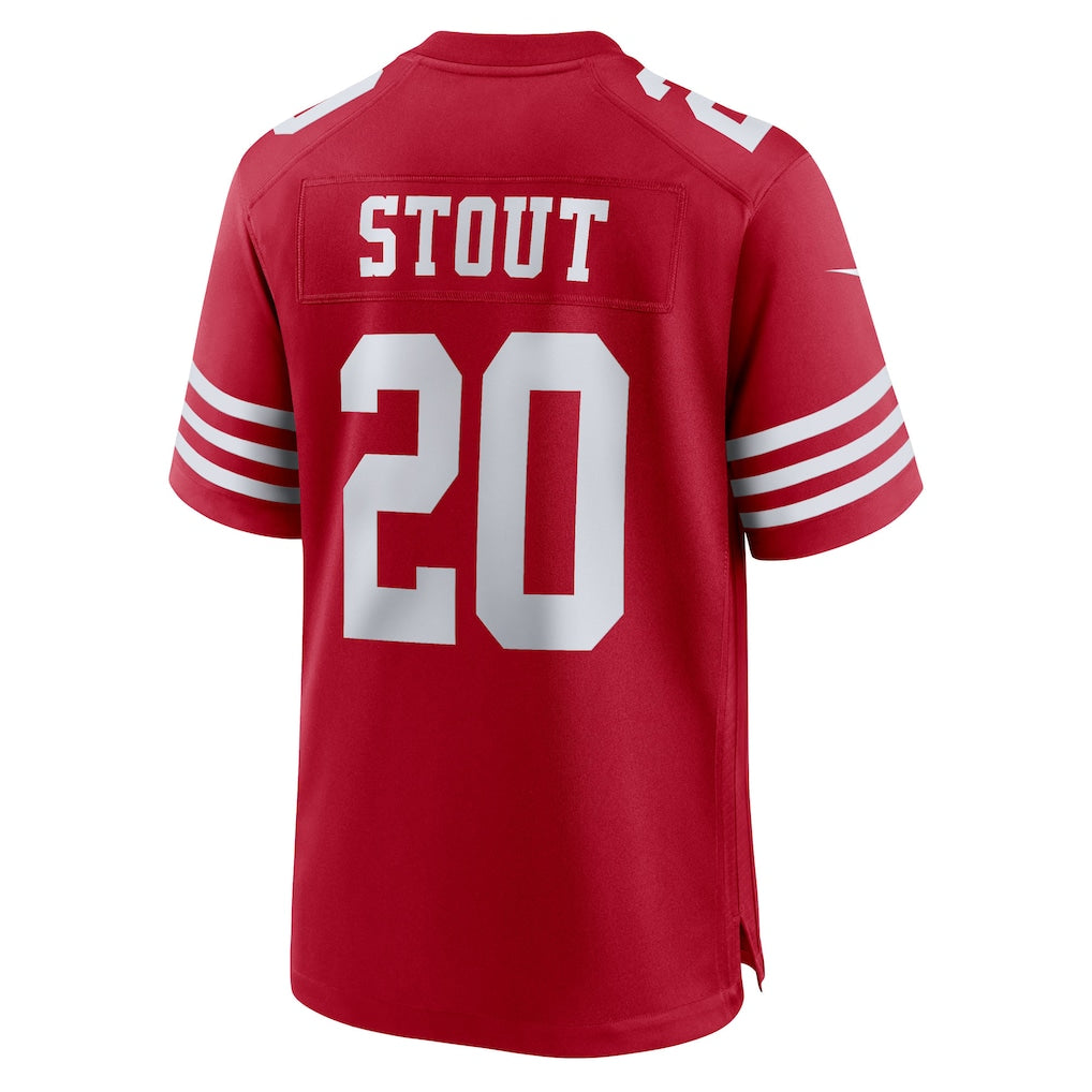 STECN SF.49ers #20 Upton Stout Scarlet Team Game Jersey