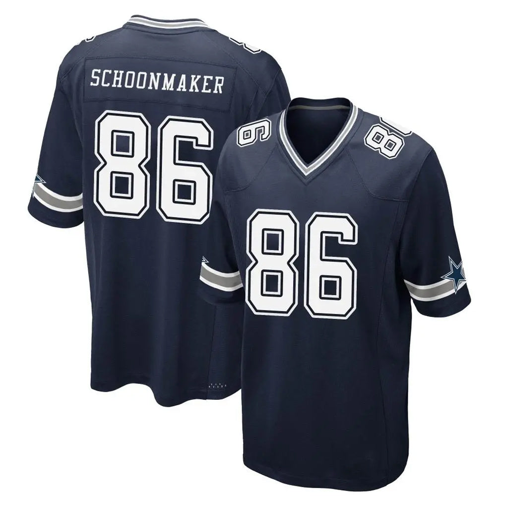 D.Cowboys #86 Luke Schoonmaker Player Navy Home Game STECN Stitched Jerseys