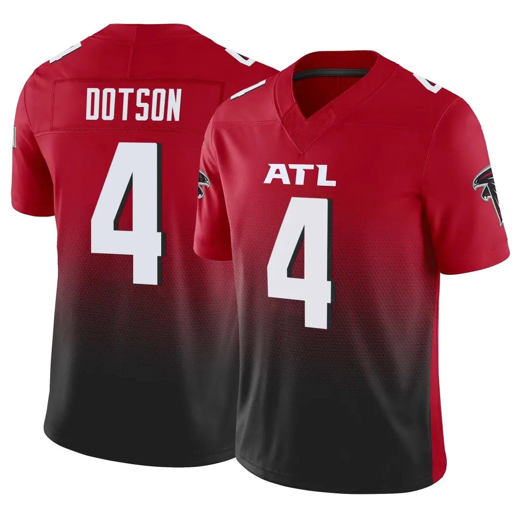 A.Falcons #4 Jahan Dotson Player Red Vapor F.U.S.E. Limited Home Game STECN Stitched Jerseys