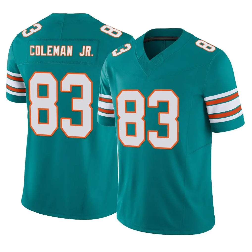 M.Dolphins #83 Kevin Coleman Jr. Player Aqua Limited Alternate Vapor F.U.S.E. Home Game STECN Stitched Jerseys