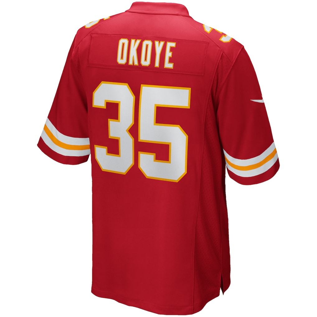 STECN KC.Chiefs #35 Christian Okoye Red Game Retired Player Jersey