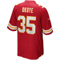 STECN KC.Chiefs #35 Christian Okoye Red Game Retired Player Jersey