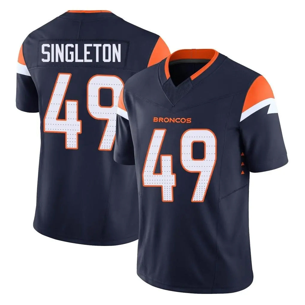 D.Broncos #49 Alex Singleton Player Navy Limited Vapor F.U.S.E. Home Game STECN Stitched Jerseys