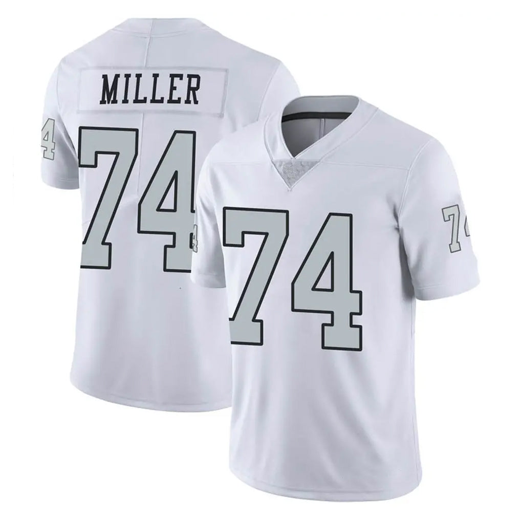 LV.Raiders #74 Kolton Miller Player White Limited Color Rush Home Game STECN Stitched Jerseys