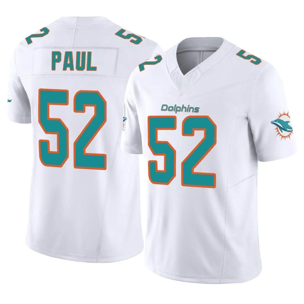M.Dolphins #52 Patrick Paul Player White Limited Vapor F.U.S.E. Home Game STECN Stitched Jerseys