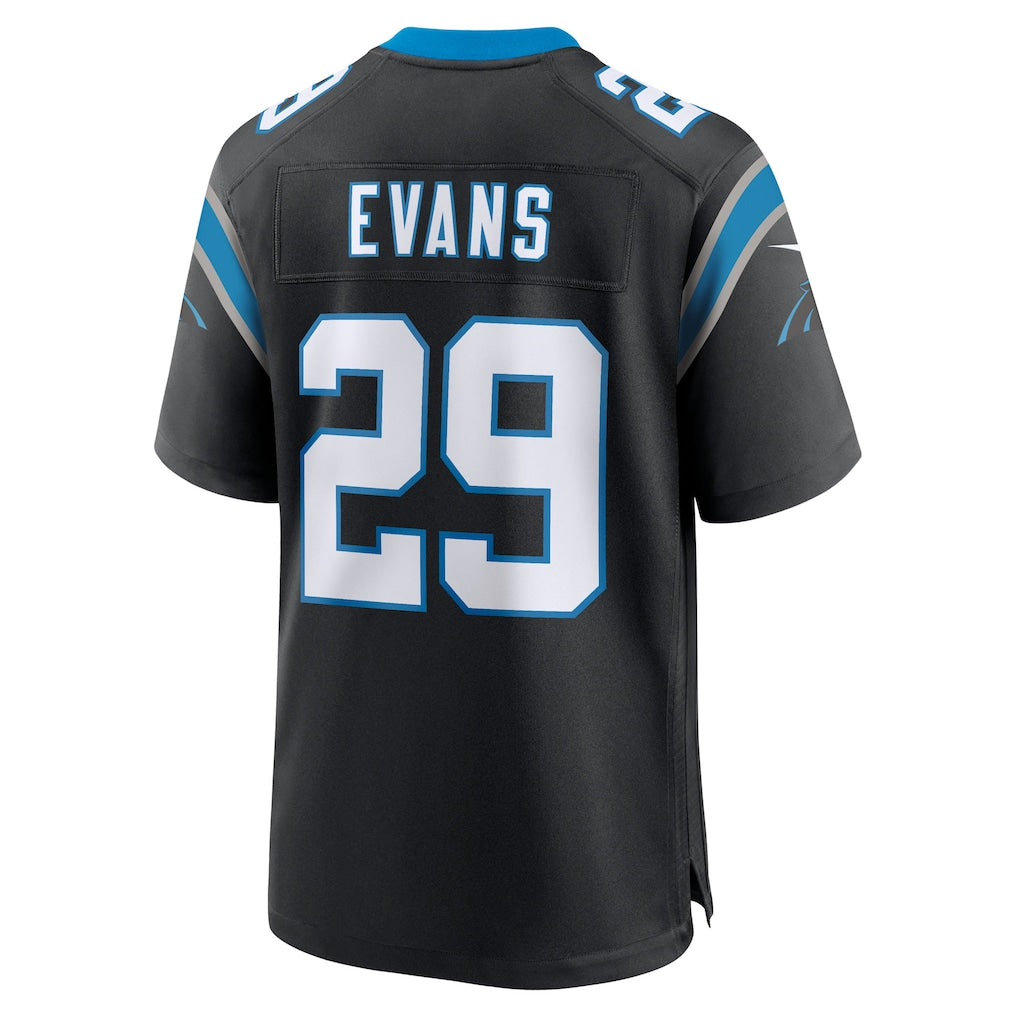 STECN C.Panthers #29 Akayleb Evans Black Team Game Jersey