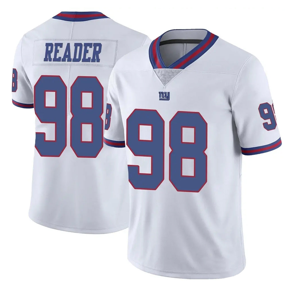NY.Giants #98 DJ Reader Player White Color Rush Home Game STECN Stitched Jerseys