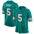 M.Dolphins #5 Jaylen Wright Player Aqua Alternate Home Game STECN Stitched Jerseys