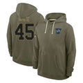 D.Lions #45 Devin White Player Olive Salute to Service Pullover Hoodies Limited STECN Stitched Jerseys