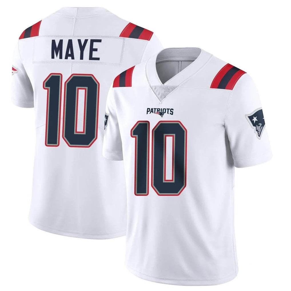 NE.Patriots #10 Drake Maye Player White Vapor Untouchable Home Game STECN Stitched Jerseys