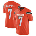 C.Browns #7 Tyson Campbell Player Orange Alternate Vapor Untouchable Limited Home Game STECN Stitched Jerseys