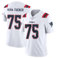 NE.Patriots #75 Alijah Vera-Tucker Player White Vapor Untouchable Home Game STECN Stitched Jerseys
