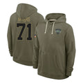 NY.Jets #71 Josh Myers Player Olive Salute to Service Pullover Hoodies Limited STECN Stitched Jerseys