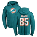 M.Dolphins #85 Greg Dulcich Player Aqua LOGO Pullover Hoodies Limited STECN Stitched Jerseys
