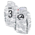 LA.Rams #3 Kam Curl Player Arctic Camo Salute to Service Hoodies Limited Game STECN Stitched Jerseys