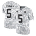 LV.Raiders #5 Eric Stokes Player Arctic Camo Salute To Service Limited Game STECN Stitched Jerseys
