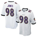 B.Ravens #98 Travis Jones Player White Home Game STECN Stitched Jerseys
