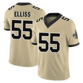 NO.Saints #55 Kaden Elliss Player Gold Limited Vapor F.U.S.E. Home Game STECN Stitched Jerseys