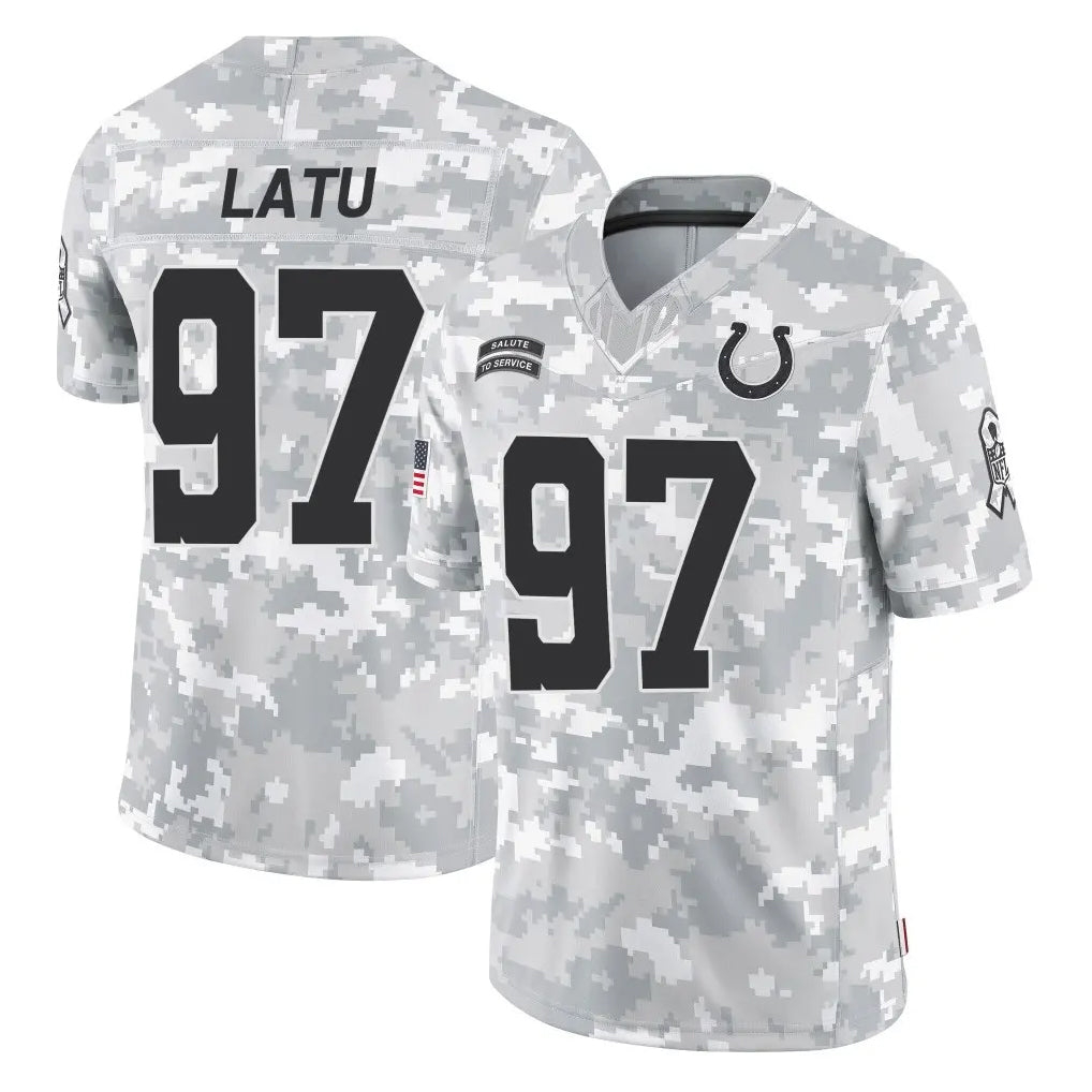 IN.Colts #97 Laiatu Latu Player Arctic Camo Salute To Service Limited Game STECN Stitched Jerseys