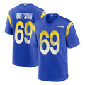 LA.Rams #69 Kevin Dotson Player Royal Home Game STECN Stitched Jerseys