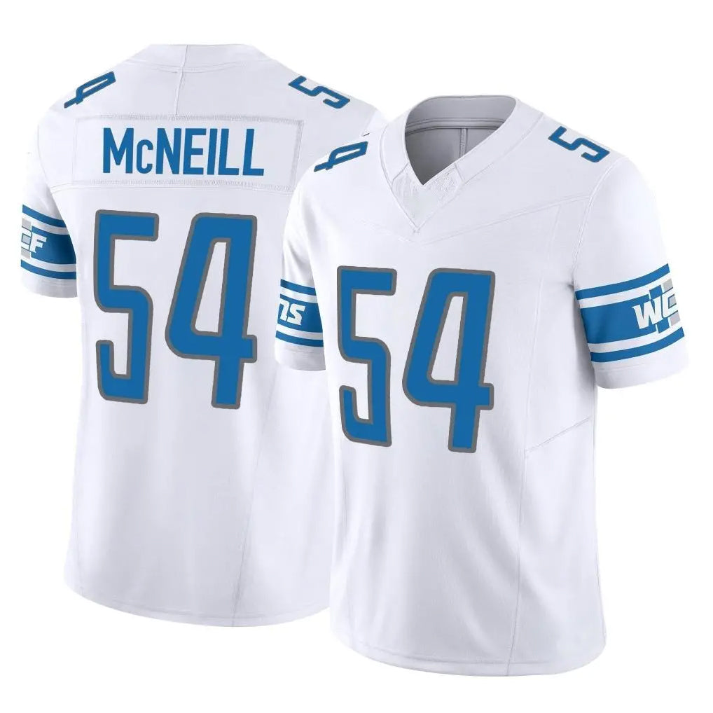 D.Lions #54 Alim McNeill Player White Vapor F.U.S.E. Limited Home Game STECN Stitched Jerseys