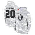 LV.Raiders #20 Isaiah Pola-Mao Player Arctic Camo Salute to Service Hoodies Limited Game STECN Stitched Jerseys