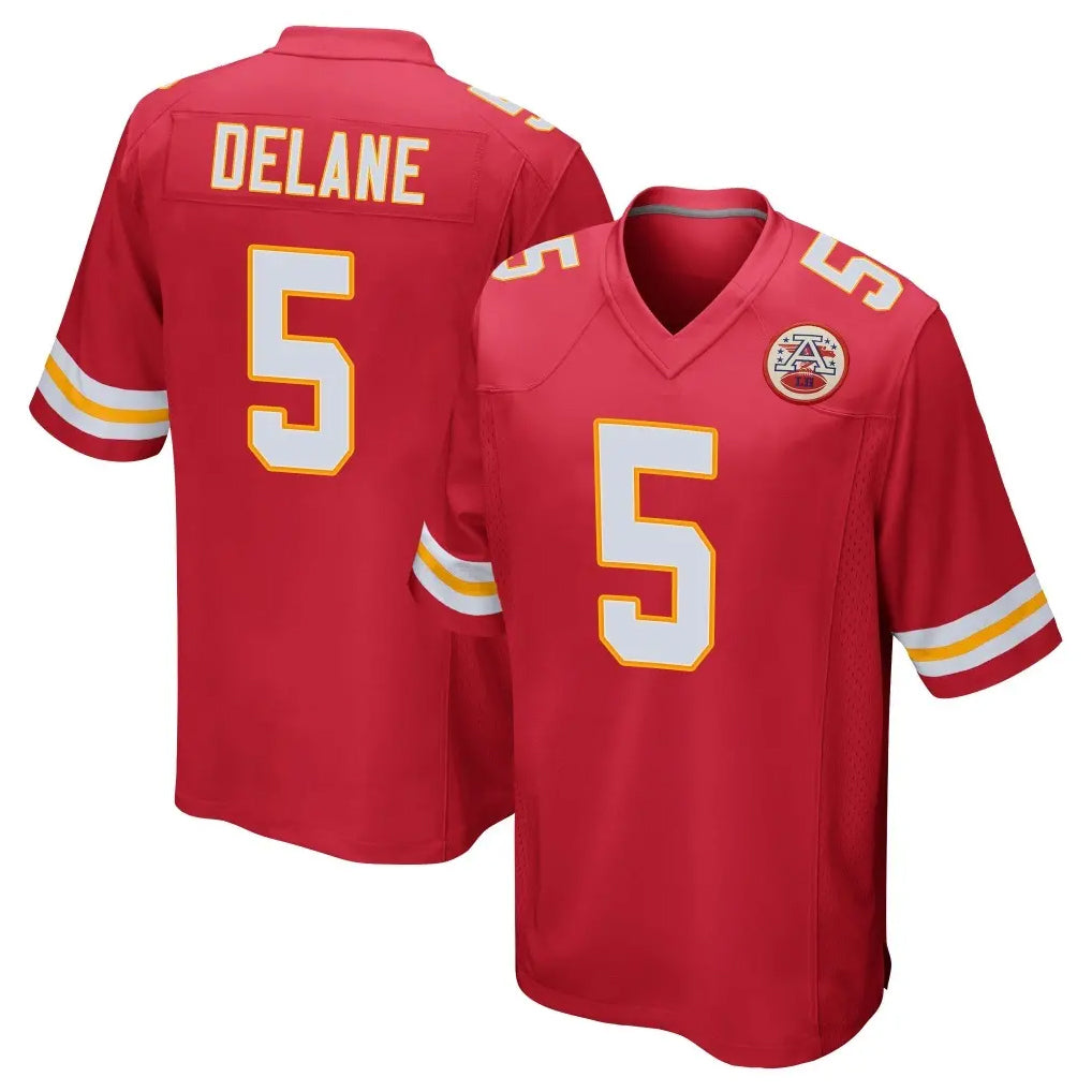 KC.Chiefs #5 Mansoor Delane Player Red Home Game STECN Stitched Jerseys