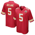 KC.Chiefs #5 Mansoor Delane Player Red Home Game STECN Stitched Jerseys