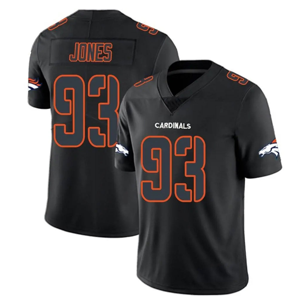 D.Broncos #93 D.J. Jones Player Black Impact Limited Game STECN Stitched Jerseys