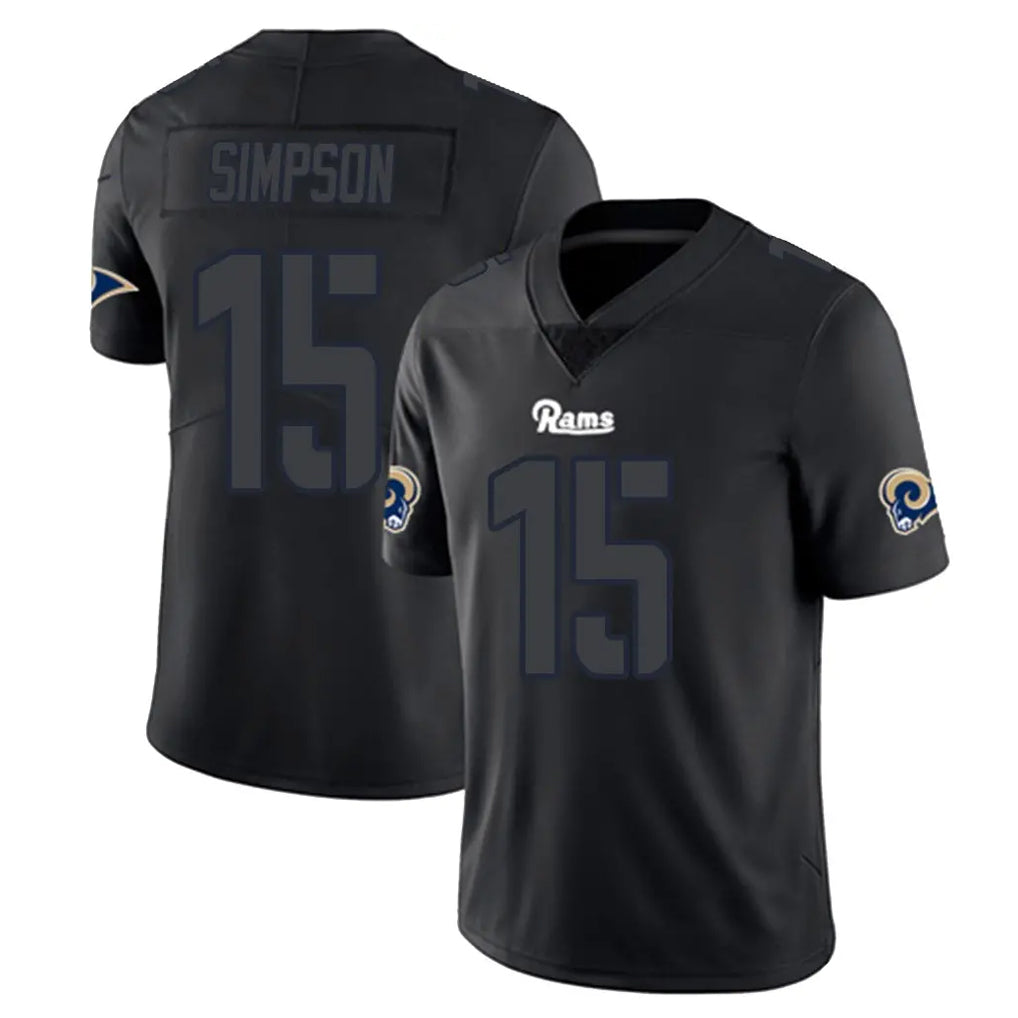LA.Rams #15 Ty Simpson Player Black Impact Limited Home Game STECN Stitched Jerseys