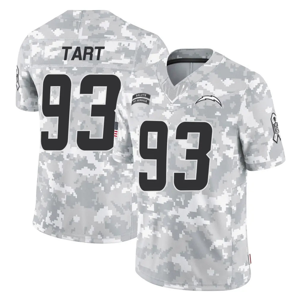 LA.Chargers #93 Teair Tart Player Arctic Camo Salute To Service Limited Game STECN Stitched Jerseys