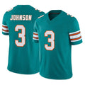 M.Dolphins #3 Chris Johnson Player Aqua Limited Alternate Vapor F.U.S.E. Home Game STECN Stitched Jerseys