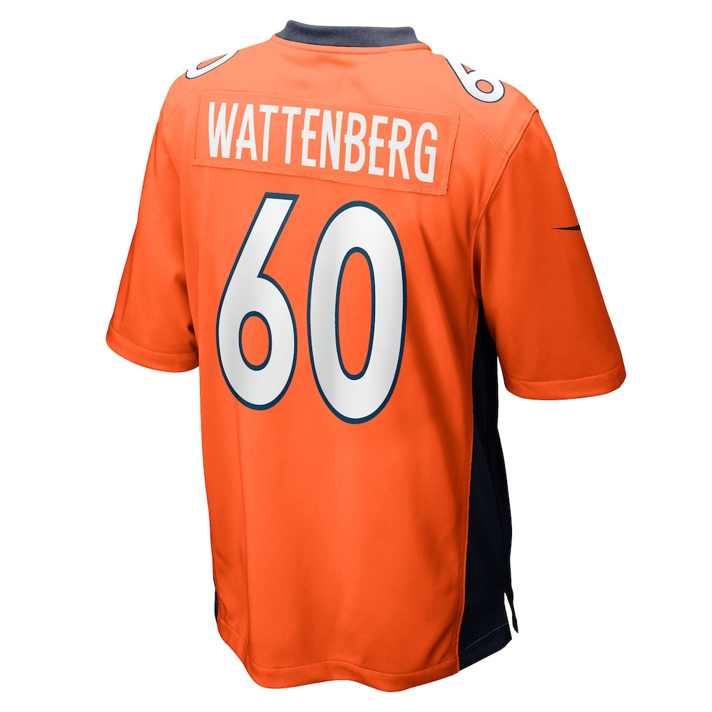 STECN D.Broncos #60 Luke Wattenberg Orange Game Player Jersey