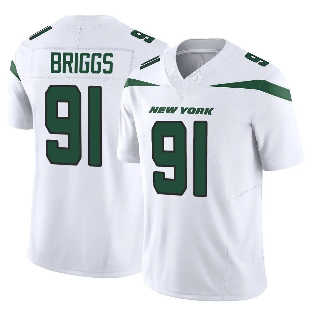 NY.Jets #91 Jowon Briggs Player White Limited Vapor F.U.S.E. Home Game STECN Stitched Jerseys