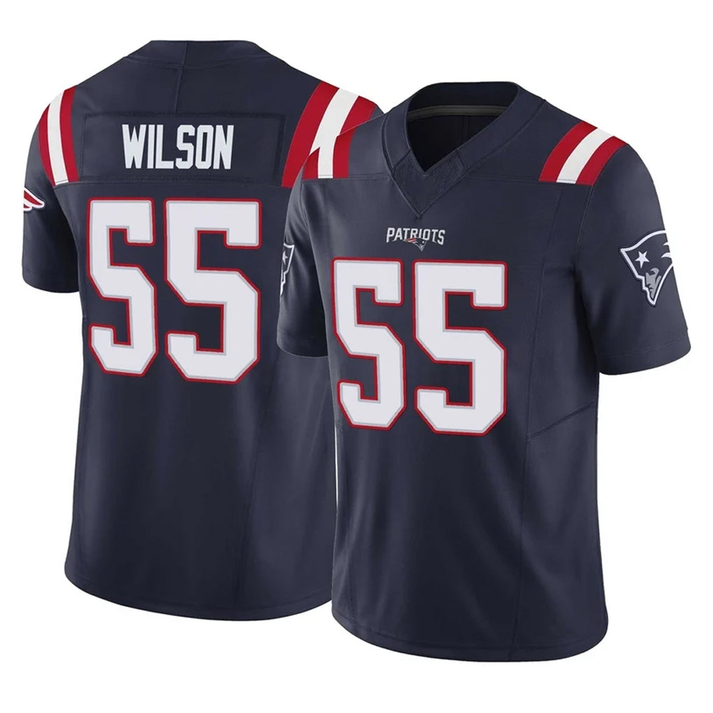 NE.Patriots #55 Jared Wilson Player Navy Limited Vapor F.U.S.E. Home Game Ddoa Stitched Jerseys