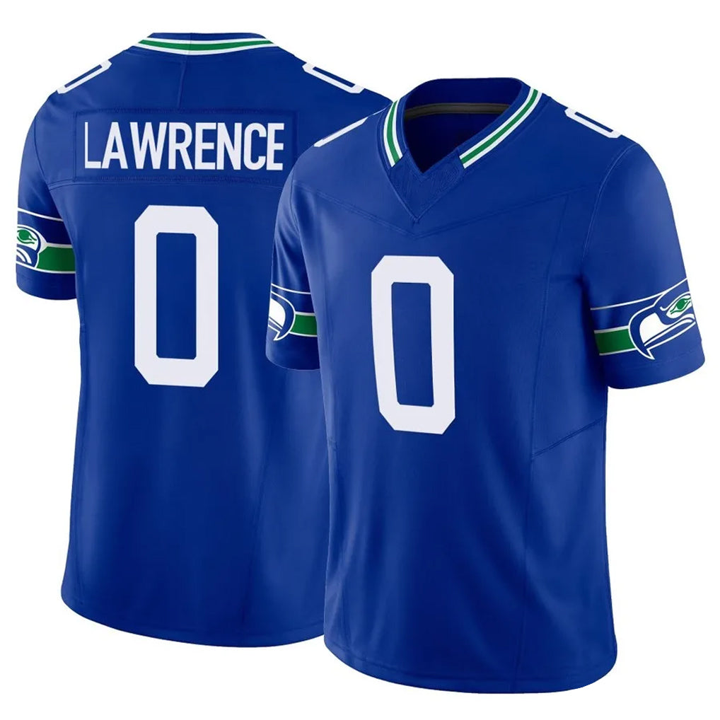 S.Seahawks #0 DeMarcus Lawrence Player Royal Limited Throwback Vapor F.U.S.E. Home Game STECN Stitched Jerseys