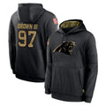 C.Panthers #97 Bobby Brown III Player Black Salute to Service Pullover Hoodies Limited Game STECN Stitched Jerseys