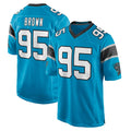 C.Panthers #95 Derrick Brown Player Blue Game STECN Stitched Jerseys