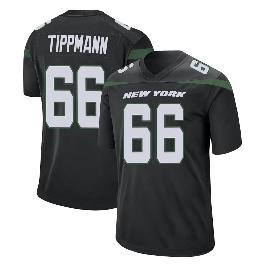 NY.Jets #66 Joe Tippmann Player Stealth Black Home Game STECN Stitched Jerseys