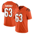 C.Bengals #63 Dylan Fairchild Player Orange Vapor Untouchable Limited Home Game STECN Stitched Jerseys