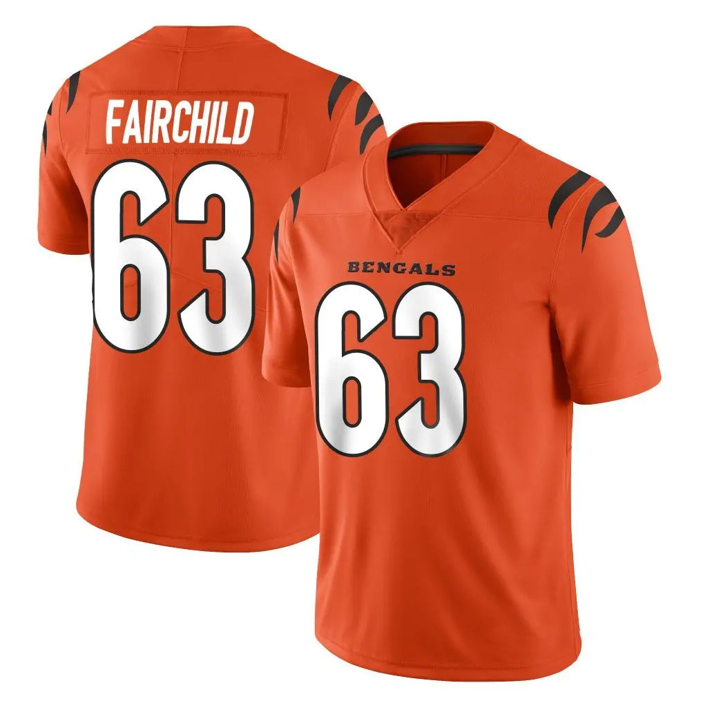 C.Bengals #63 Dylan Fairchild Player Orange Vapor Untouchable Limited Home Game STECN Stitched Jerseys