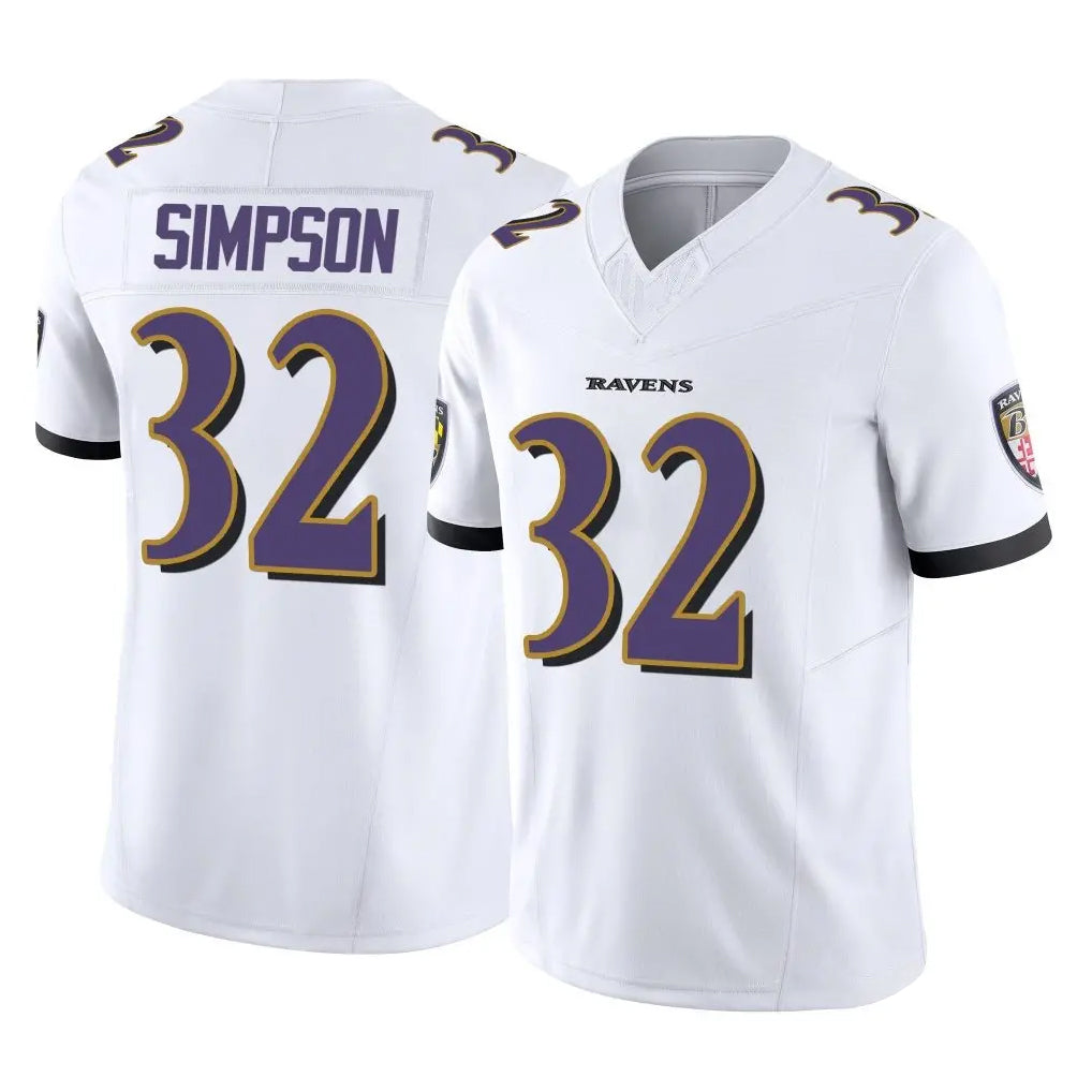 B.Ravens #32 Trenton Simpson Player White Vapor F.U.S.E. Limited Home Game STECN Stitched Jerseys