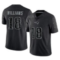 NE.Patriots #18 Kyle Williams Player Black Reflective LImited Home Game STECN Stitched Jerseys