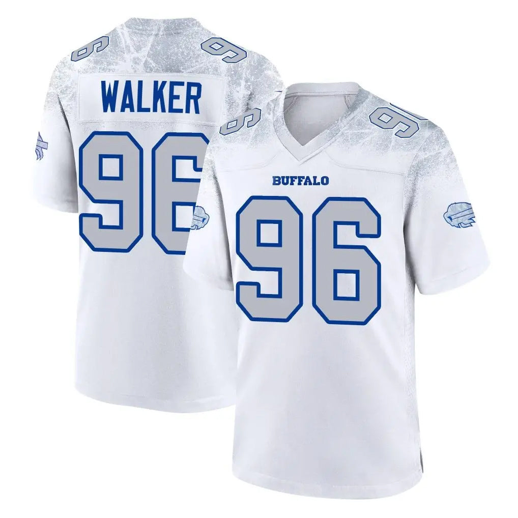B.Bills #96 Deone Walker Player White Rivalries Collection Game STECN Stitched Jerseys
