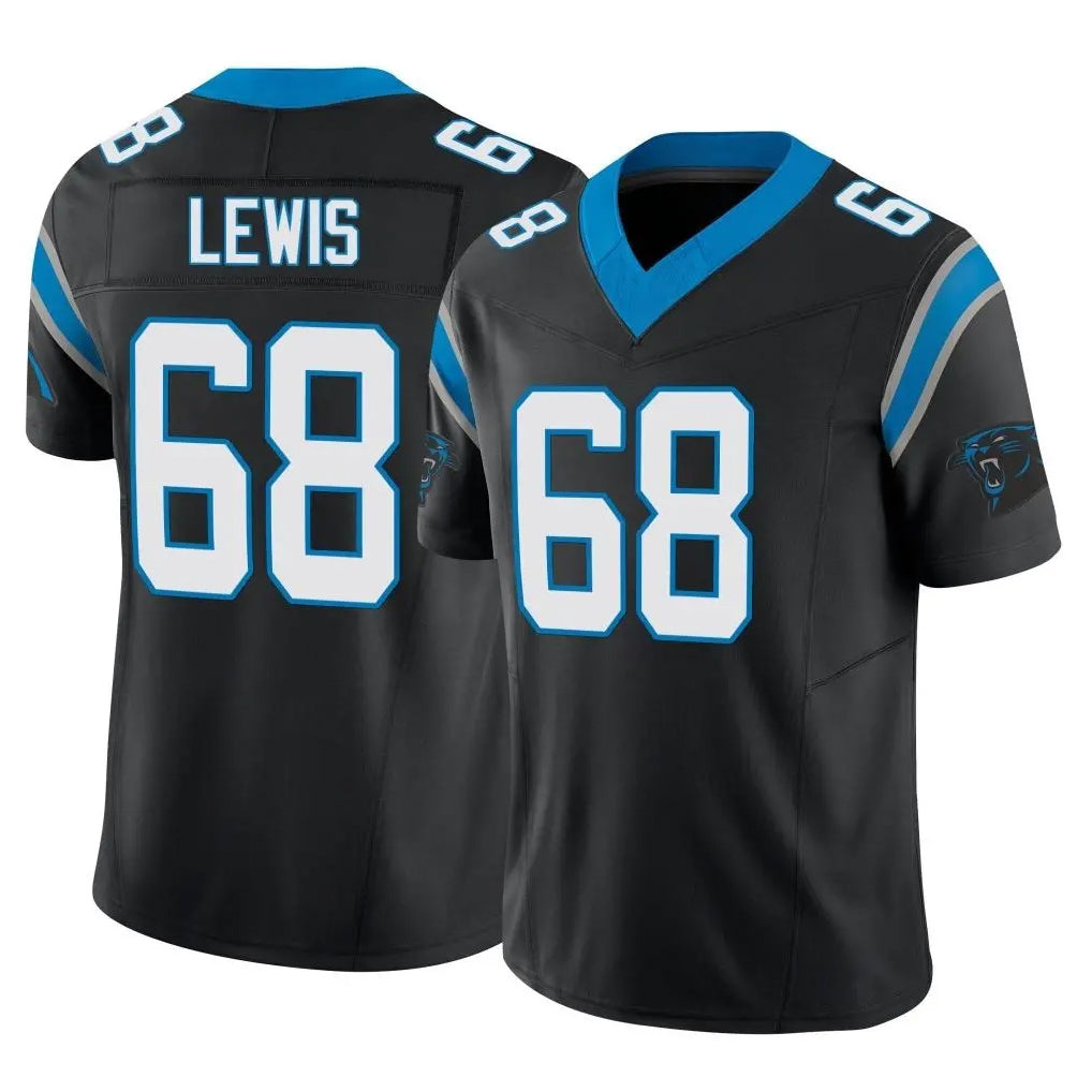 C.Panthers #68 Damien Lewis Player Black Vapor F.U.S.E. Limited Home Game STECN Stitched Jerseys