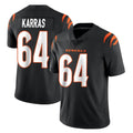 C.Bengals #64 Ted Karras Player Black Vapor Untouchable Limited Home Game STECN Stitched Jerseys