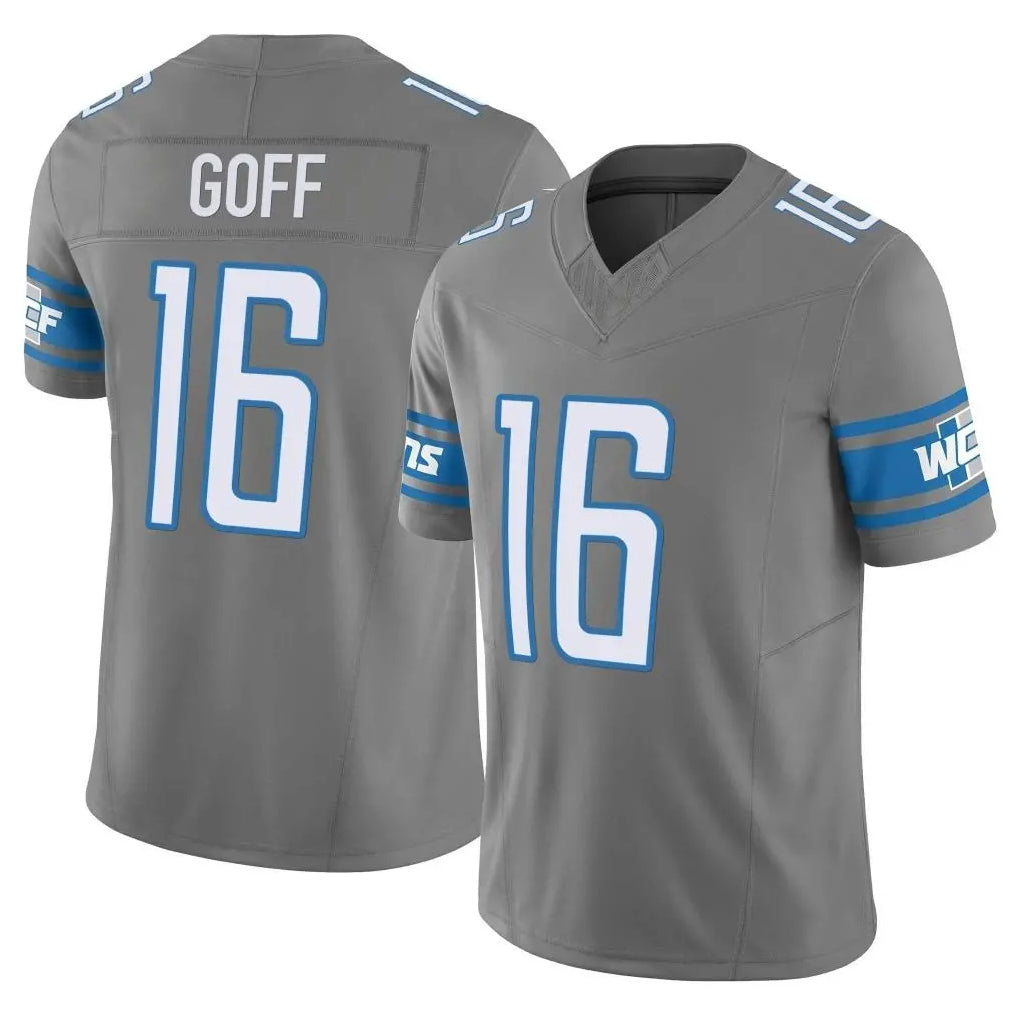D.Lions #16 Jared Goff Player Gray Vapor F.U.S.E. Limited Home Game STECN Stitched Jerseys